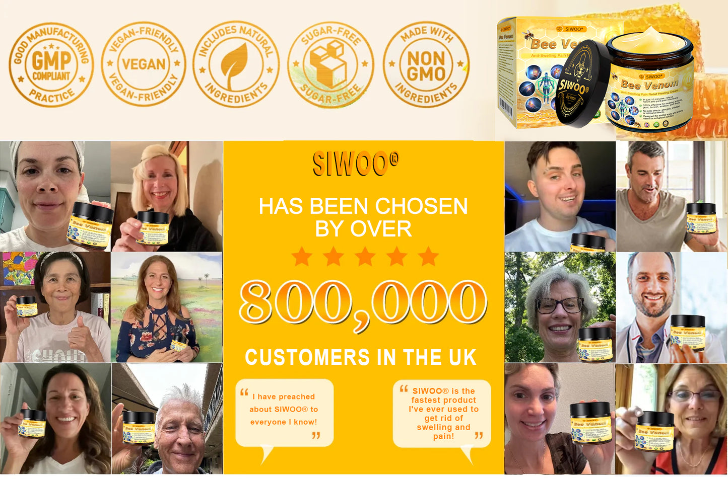 SIWOO® Bee Venom Anti-Swelling Pain Relief Healing Cream