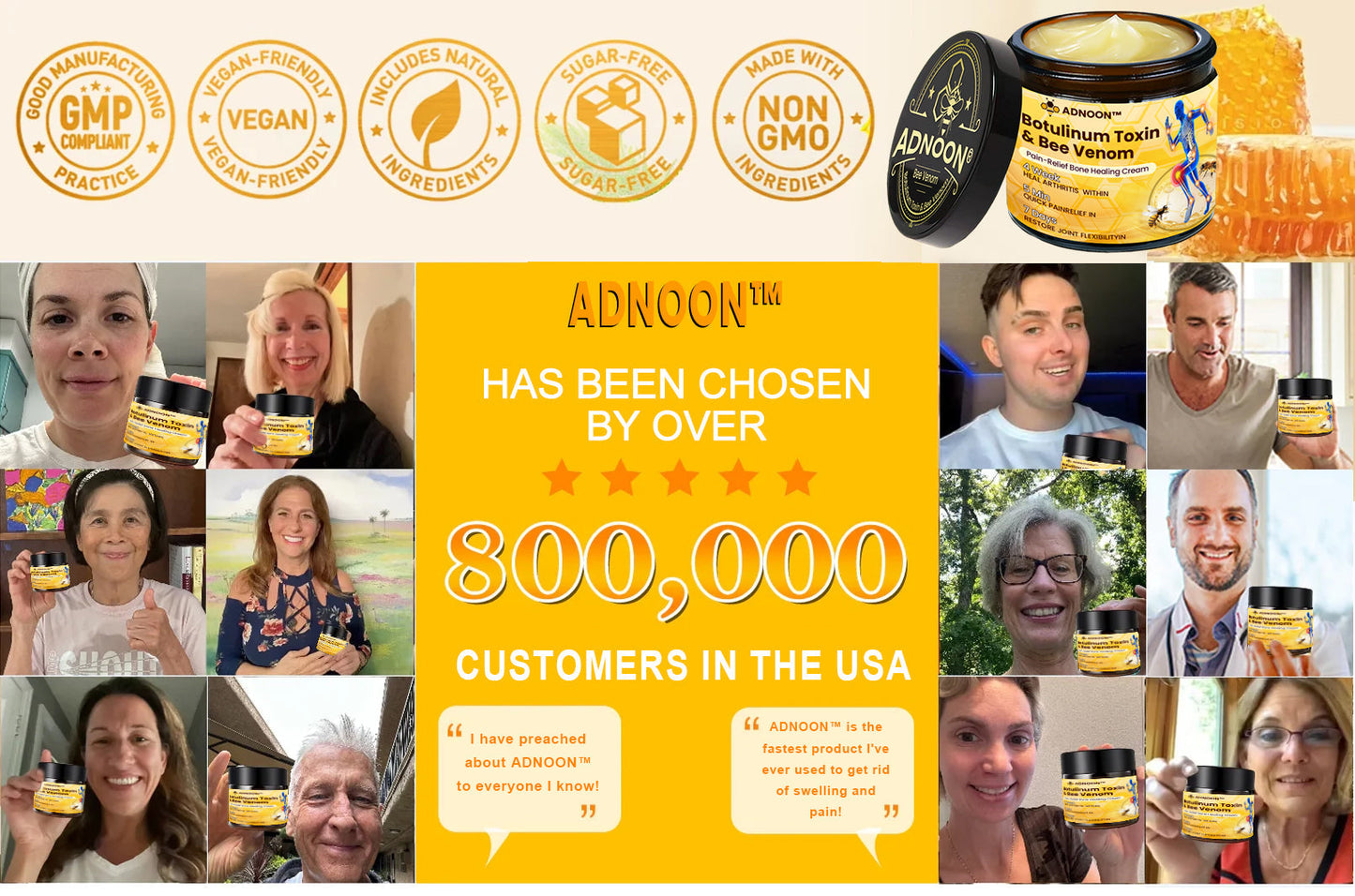 ADNOON® Botulinum Toxin & Bee Venom Pain-Relief Bone Healing Cream